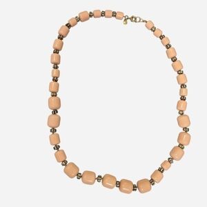 J. Crew Peach Beaded Necklace with Gold Accents